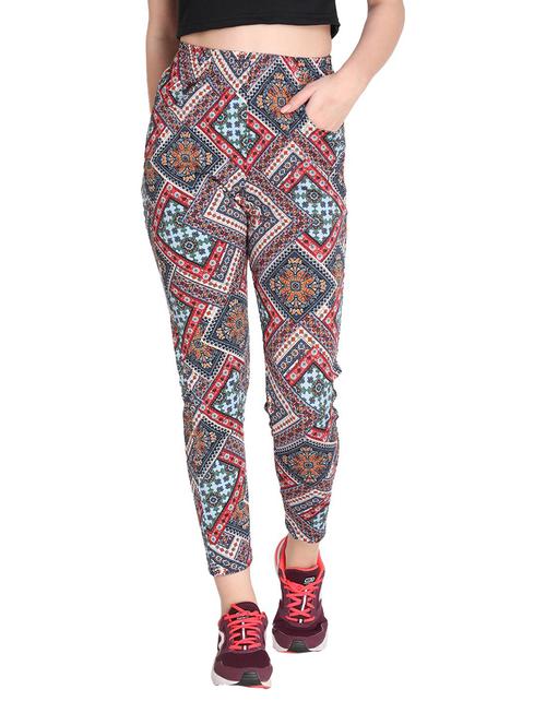 high rise printed track pant - 19114870 - Very Small Image - 1