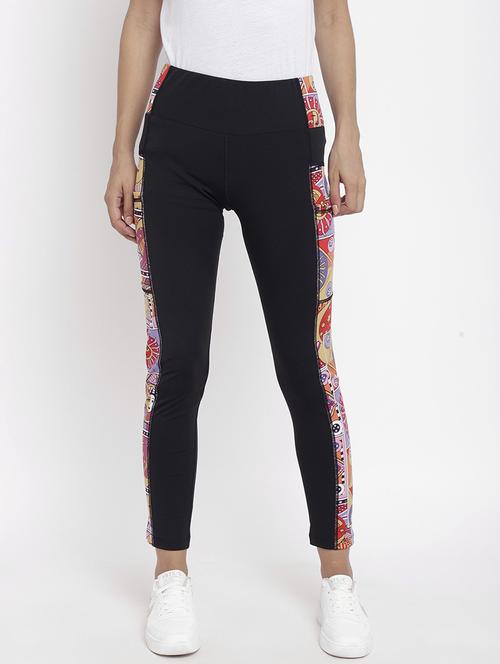 printed mid rise track pant - 19114938 - Very Small Image - 1