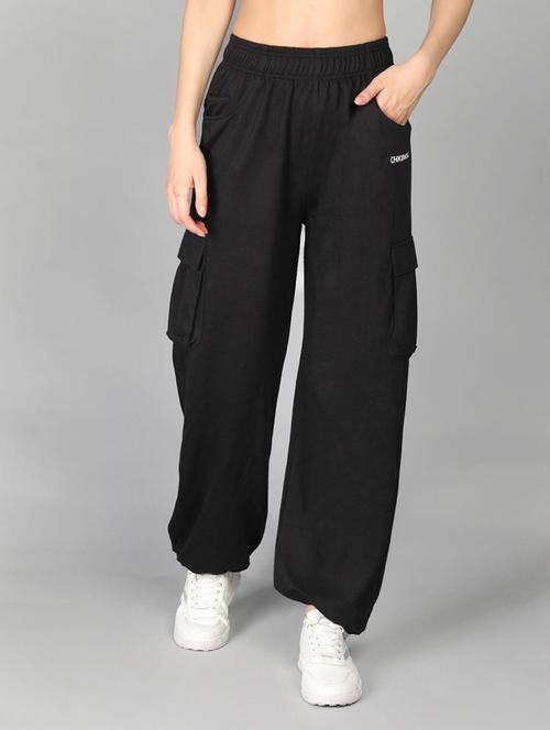 mid rise solid track pant - 19115005 - Very Small Image - 1