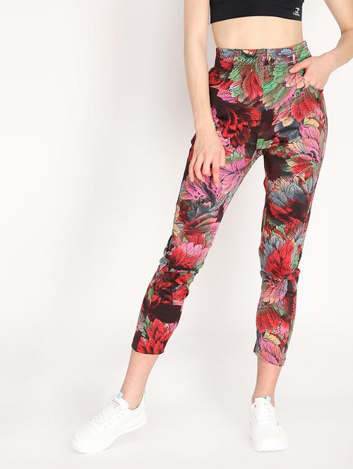 mid rise printed track pant - 19115204 - Very Small Image - 1