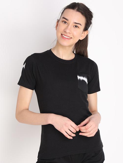women's placement print round neck t-shirt - 19116038 - Very Small Image - 1