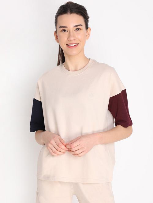 beige cotton regular tshirt - 19116041 - Very Small Image - 1