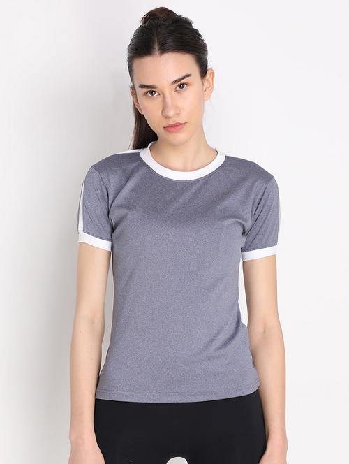 round neck contrast bind t-shirt - 19116121 - Very Small Image - 1