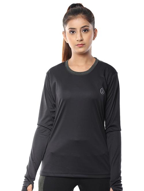 thumb hole sleeved solid tee - 19116136 - Very Small Image - 1