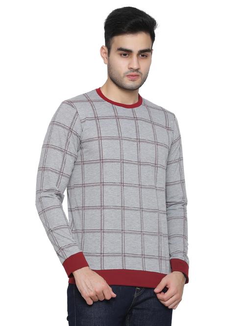 round neck checkered t-shirt - 19116982 - Very Small Image - 1