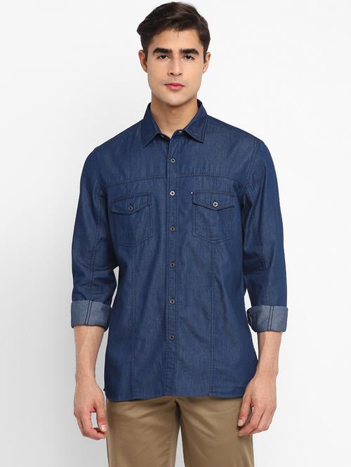 mens solid casual shirt - 19117190 - Very Small Image - 1