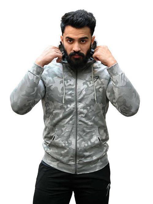 grey camouflage casual jacket - 19117733 - Very Small Image - 1
