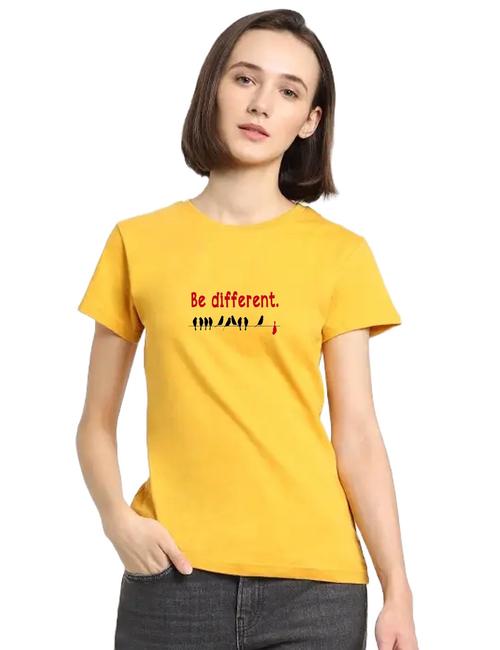 classic modern women short sleeve causal t-shirts (yellow) - 19117966 - Very Small Image - 1