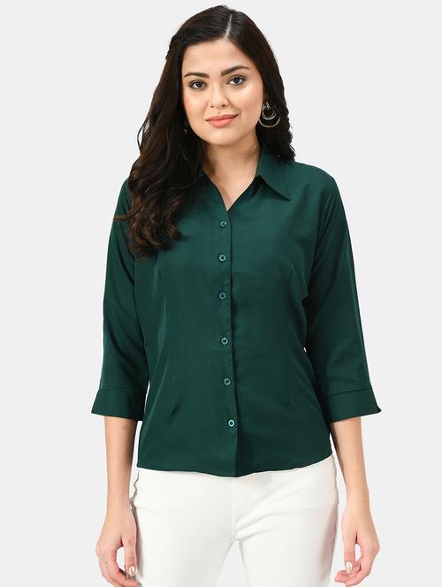 curved hem solid shirt - 19118030 - Very Small Image - 1
