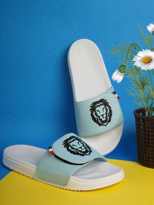 light blue printed flip flops - 19118148 - Very Small Image - 1
