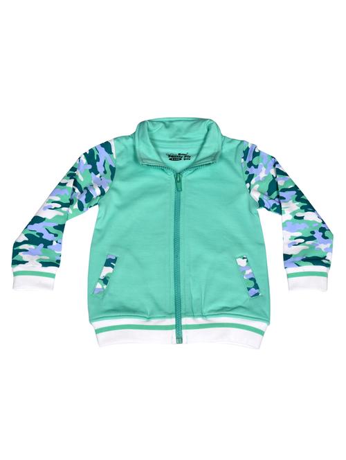 turquoise cotton blend regular jackets & coat - 19118283 - Very Small Image - 1
