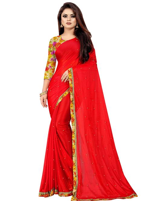 dark blue solid saree with blouse - 19118359 - Very Small Image - 1