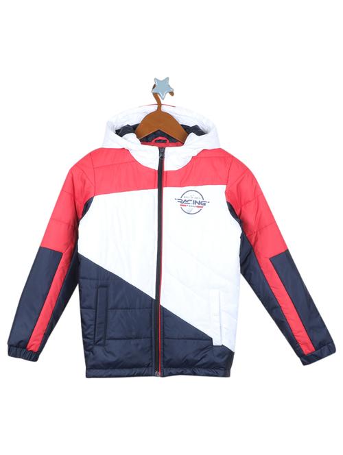 hooded neck color block quilted jacket - 19118473 - Very Small Image - 1