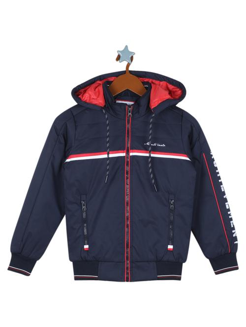 navy blue polyester regular jackets & coat - 19118474 - Very Small Image - 1