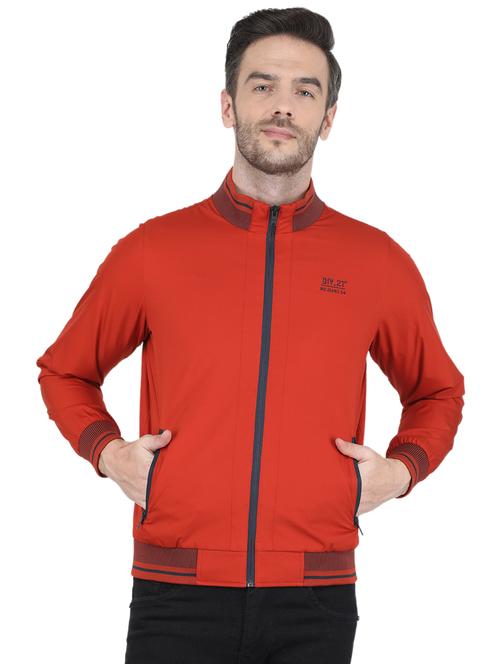 orange solid casual jacket - 19118890 - Very Small Image - 1