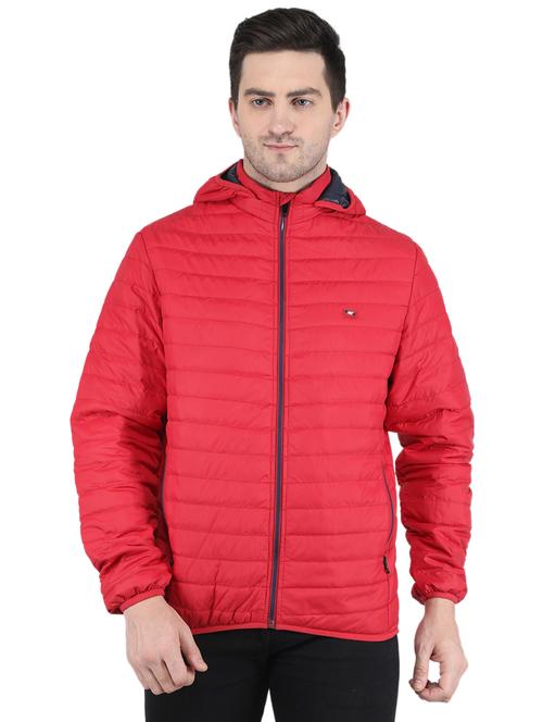 red solid casual jacket - 19118909 - Very Small Image - 1