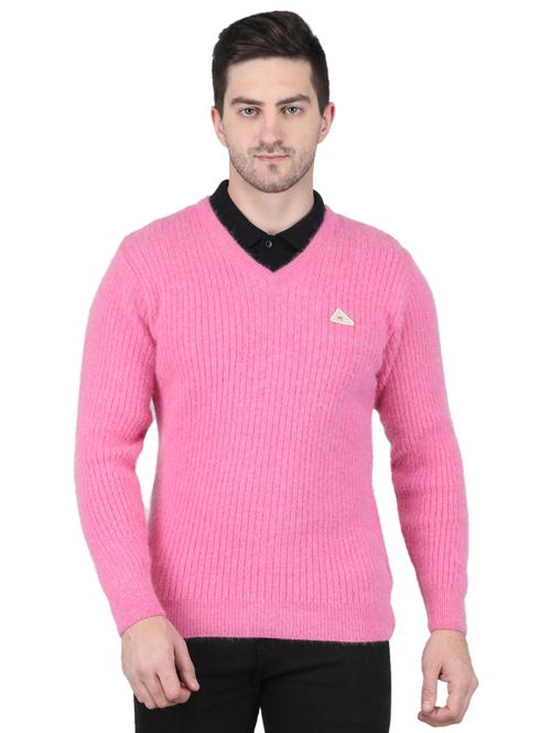 v-neck solid pullover - 19118967 - Very Small Image - 1