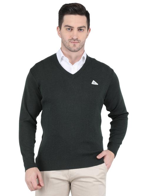 v-neck solid pullover - 19118995 - Very Small Image - 1