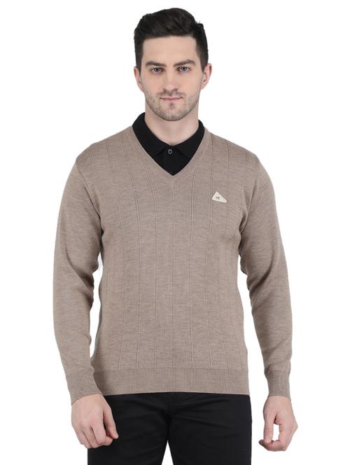 v-neck solid pullover - 19118998 - Very Small Image - 1