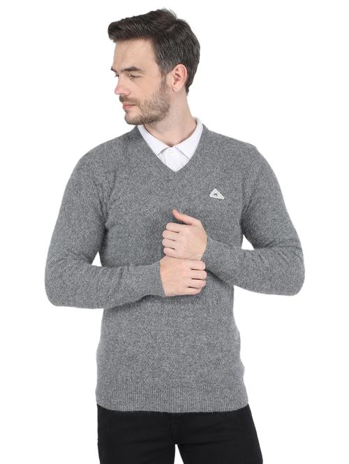 v-neck solid pullover - 19119009 - Very Small Image - 1