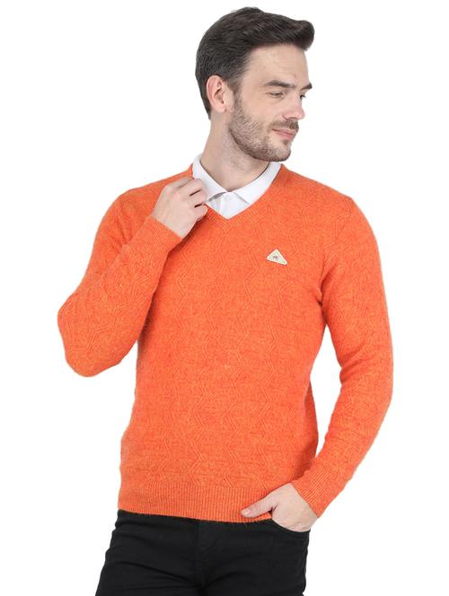 v neck solid pullover - 19119010 - Very Small Image - 1