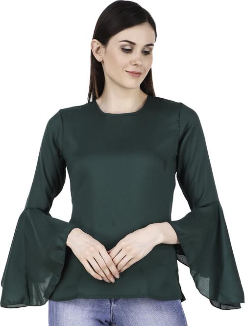 women's straight round neck top - 19120046 - Very Small Image - 1