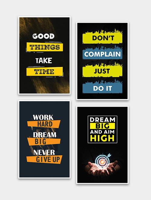 inspirational quotes decorative wall posters for room decor (pf_7017n) set of 4 - 19120802 - Very Small Image - 1