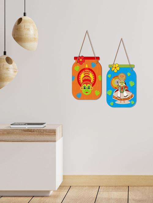 kathakali wooden designer wall hanger - 19120920 - Very Small Image - 1