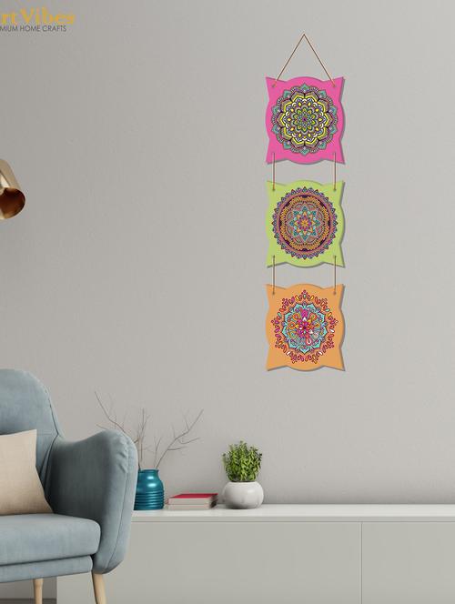 mandala pattern designer wooden wall hanger for home decor | art item (wh_7702n) - 19121024 - Very Small Image - 1