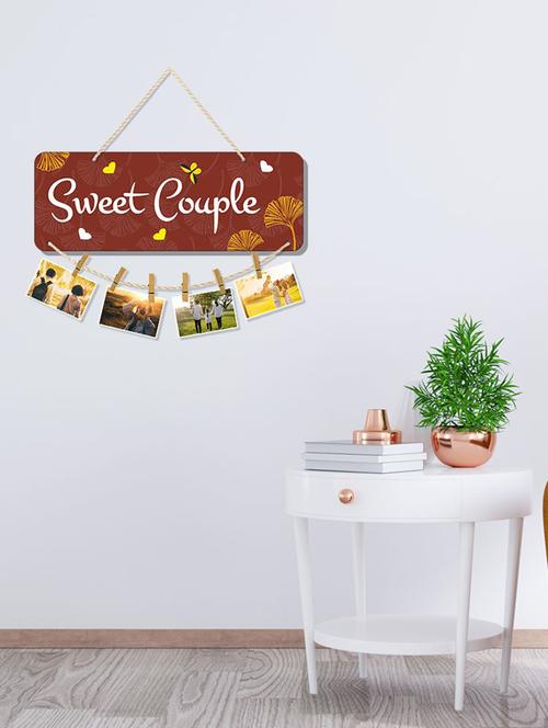 sweet couple wall hanging with string and six clips for home decor (wh_7804n) - 19121240 - Very Small Image - 1