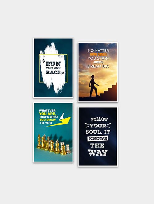 inspirational quotes decorative wall posters for room decor (pf_7016n) set of 4 - 19121472 - Very Small Image - 1