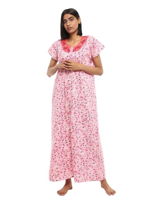 round neck printed nighty - 19122718 - Very Small Image - 1