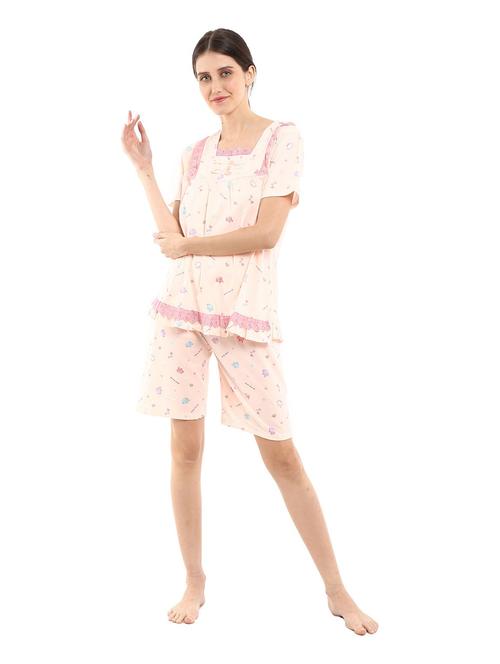 square neck printed nightwear set - 19122732 - Very Small Image - 1