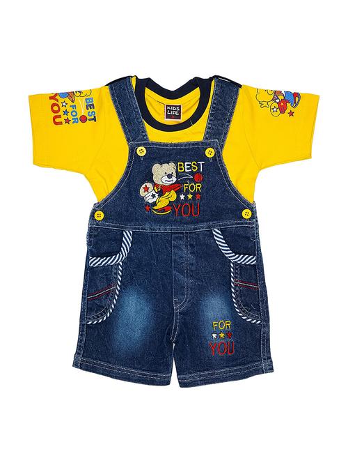 boys round neck printed dungree - 19122905 - Very Small Image - 1