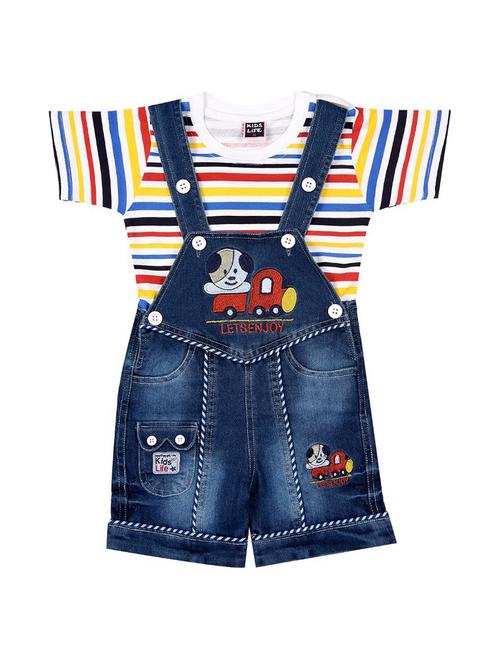 kids striped shorts dungarees set - 19122931 - Very Small Image - 1