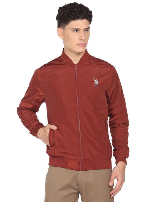 orange solid casual jacket - 19123076 - Very Small Image - 1