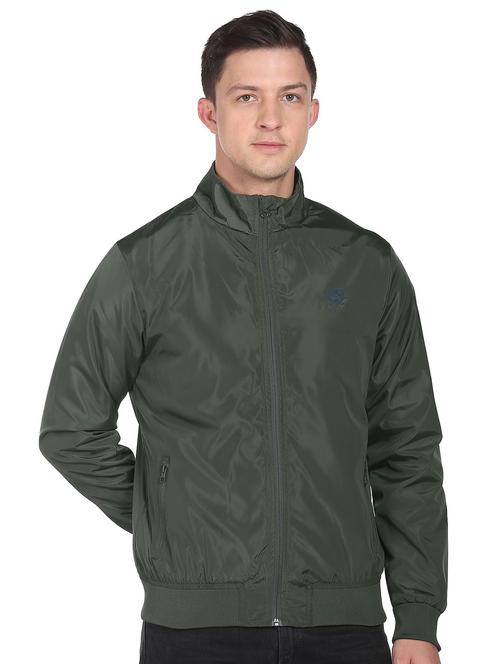 green solid casual jacket - 19123105 - Very Small Image - 1