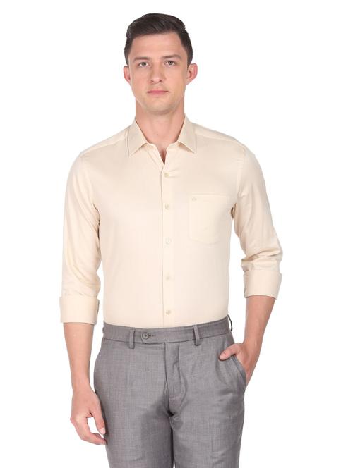 yellow cotton formal shirt - 19123334 - Very Small Image - 1