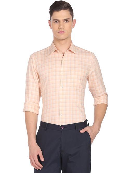 orange cotton casual shirt - 19123350 - Very Small Image - 1