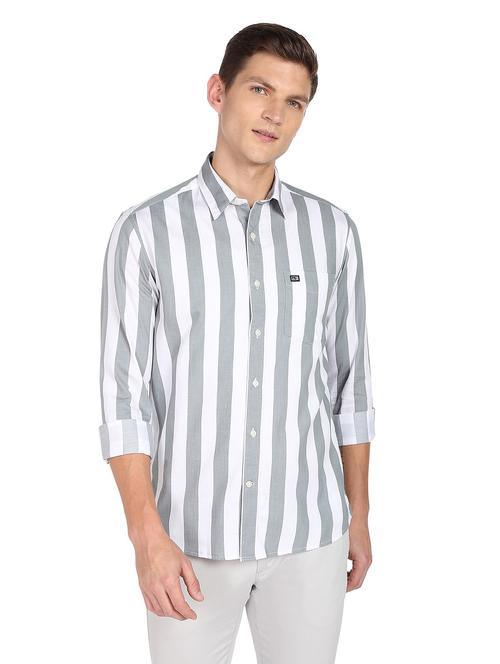 mens stripes casual shirt - 19123436 - Very Small Image - 1