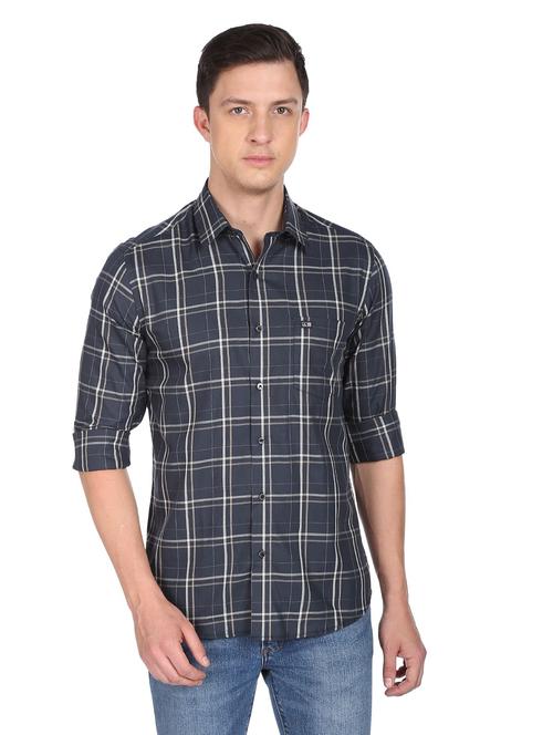 mens checks casual shirt - 19123454 - Very Small Image - 1