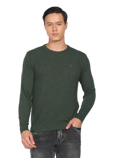 round neck solid pullover - 19123575 - Very Small Image - 1