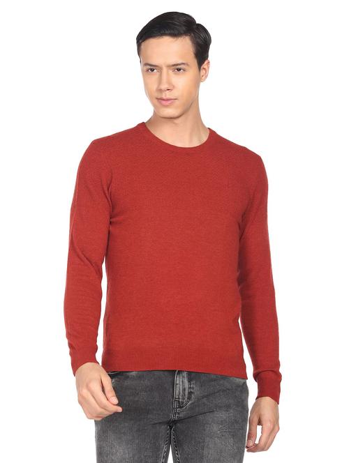 round neck solid pullover - 19123576 - Very Small Image - 1