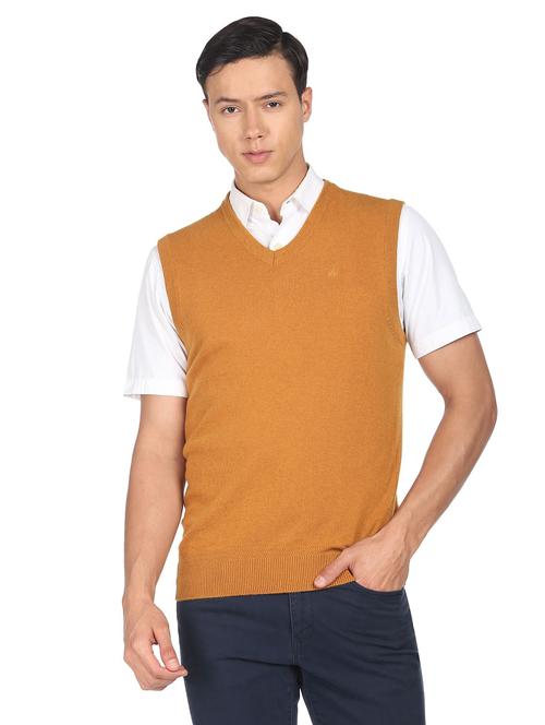 v-neck solid pullover - 19123581 - Very Small Image - 1