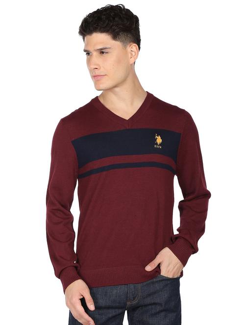 v-neck neck printed pullover - 19123606 - Very Small Image - 1