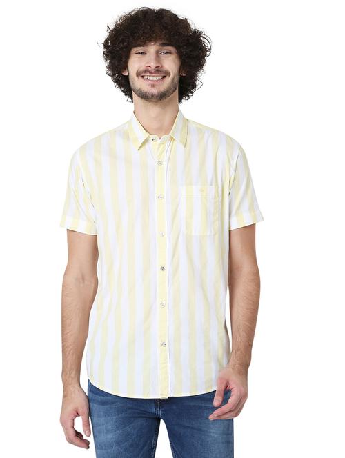 yellow striped casual shirt - 19124310 - Very Small Image - 1