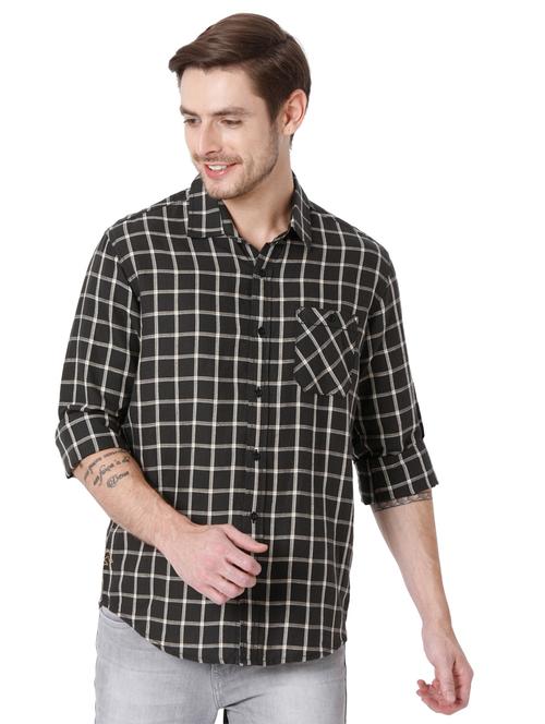 black checkered casual shirt - 19124343 - Very Small Image - 1