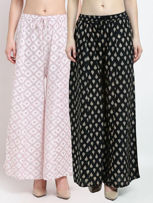pack of 2 printed flared palazzo - 19124365 - Very Small Image - 1