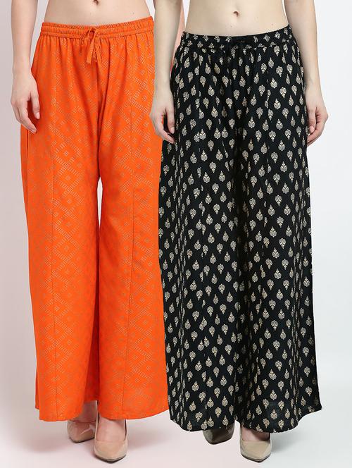 pack of 2 printed flared palazzo - 19124395 - Very Small Image - 1