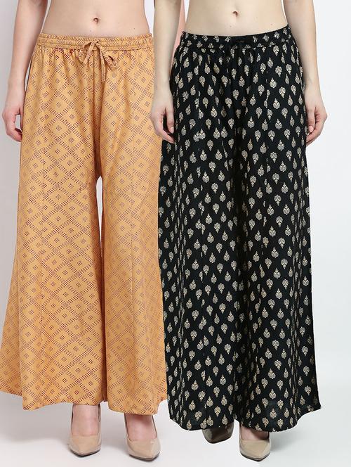 pack of 2 printed flared palazzo - 19124405 - Very Small Image - 1